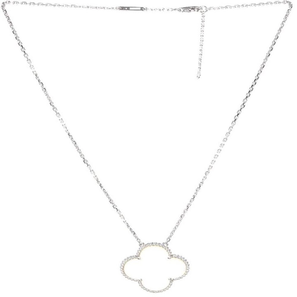 Van Cleef & Arpels 18k White Gold Mother of Pearl Alhambra Pendant - Picture 2 of 9
